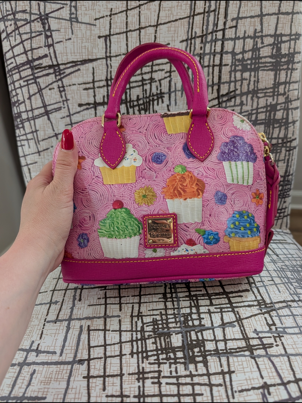 Dooney & Bourke Pink Cupcake Satchel - Playful Crossbody Bag - Picture 2 of 8